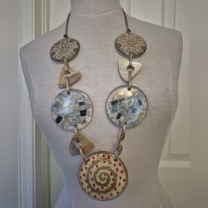 Artisan Statement Necklace with Earth Tones